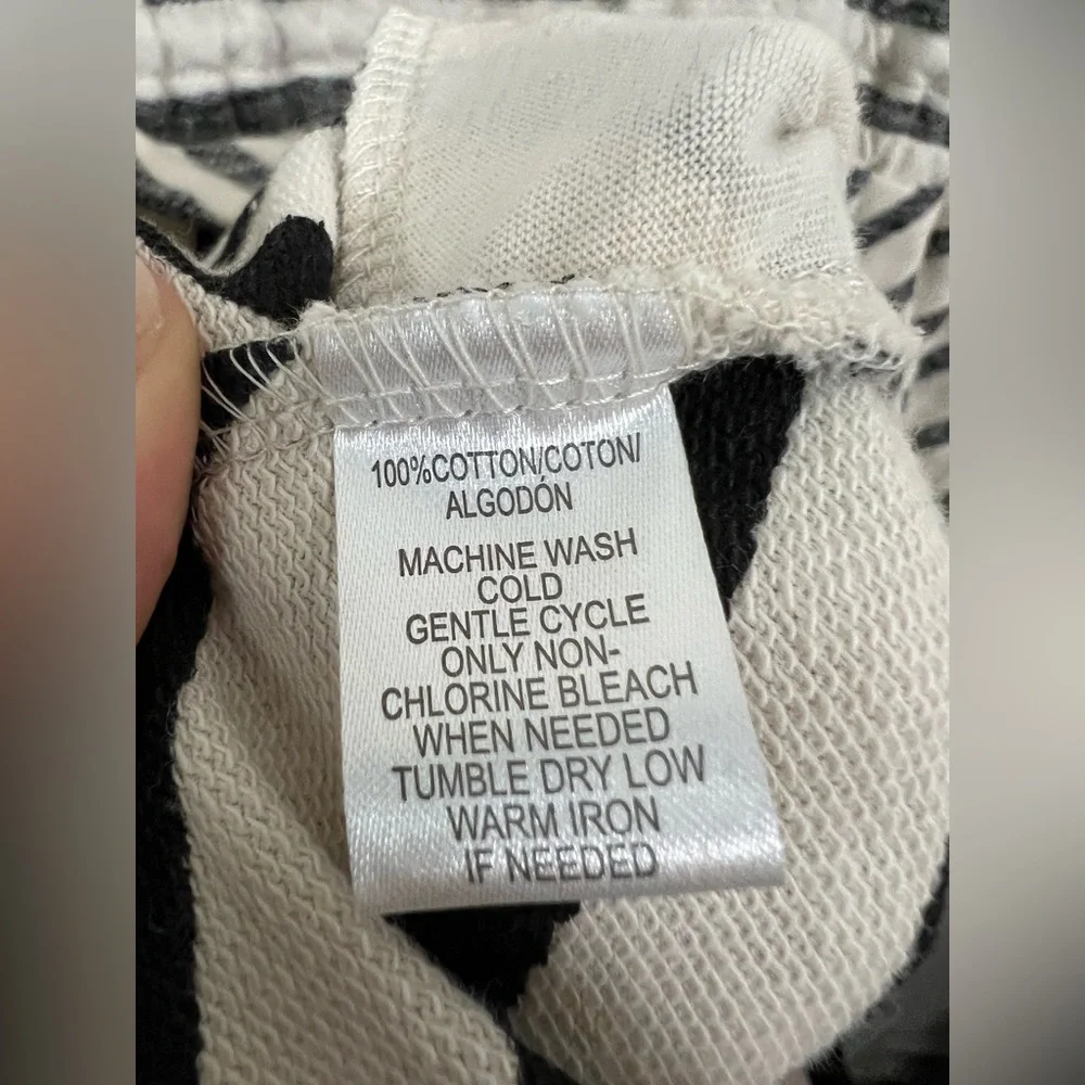 Loft White Black Striped Tie Waist Cotton Dress Size Small - Picture 6 of 7